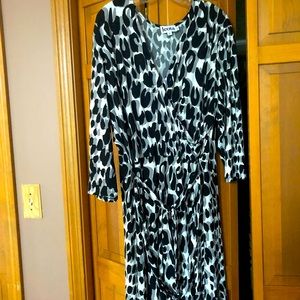 Leota wrap dress in painted leopard print